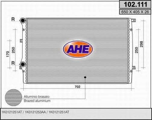 AHE 102111 Радіатор, охолодження двигуна