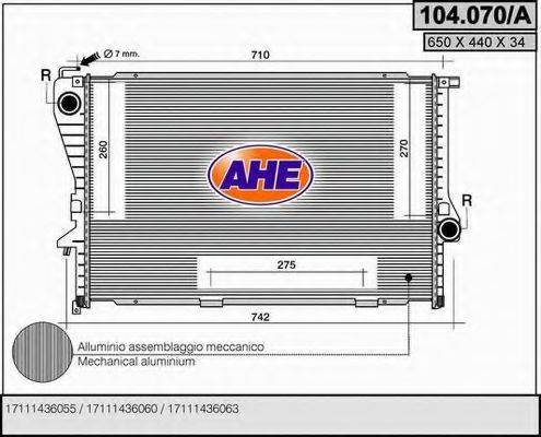 AHE 104070A Радіатор, охолодження двигуна