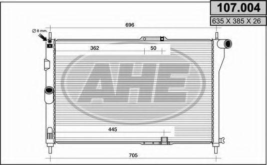 AHE 107004 Радіатор, охолодження двигуна