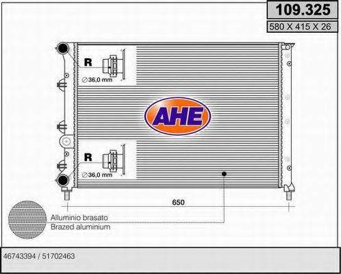 AHE 109325 Радіатор, охолодження двигуна