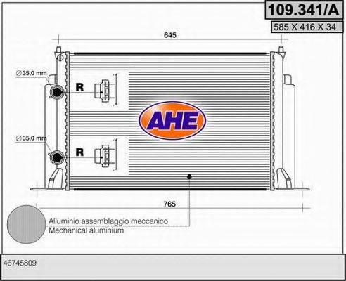 AHE 109341A Радіатор, охолодження двигуна