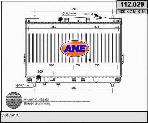 AHE 112029 Радіатор, охолодження двигуна