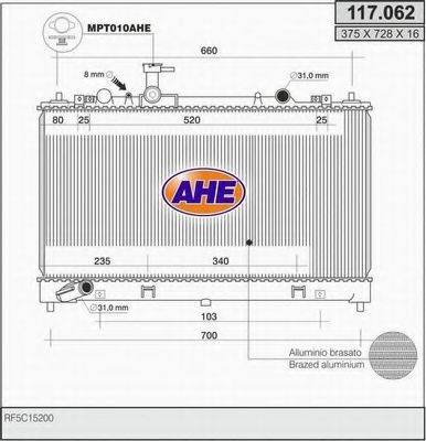 AHE 117062 Радіатор, охолодження двигуна