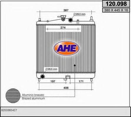 AHE 120098 Радіатор, охолодження двигуна