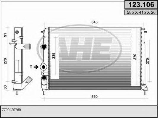AHE 123106 Радіатор, охолодження двигуна