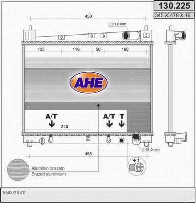 AHE 130225 Радіатор, охолодження двигуна