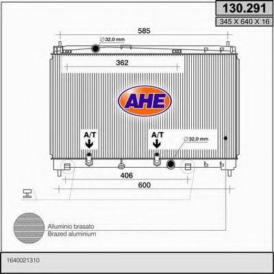 AHE 130291 Радіатор, охолодження двигуна