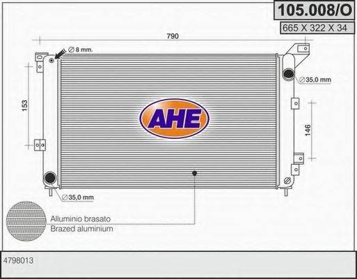 AHE 105008O Радіатор, охолодження двигуна