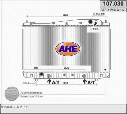 AHE 107030 Радіатор, охолодження двигуна