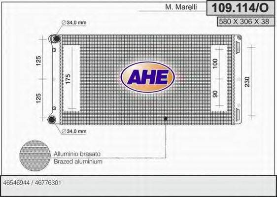 AHE 109114O Радіатор, охолодження двигуна