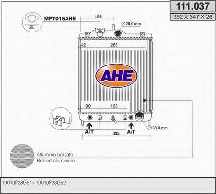 AHE 111037 Радіатор, охолодження двигуна