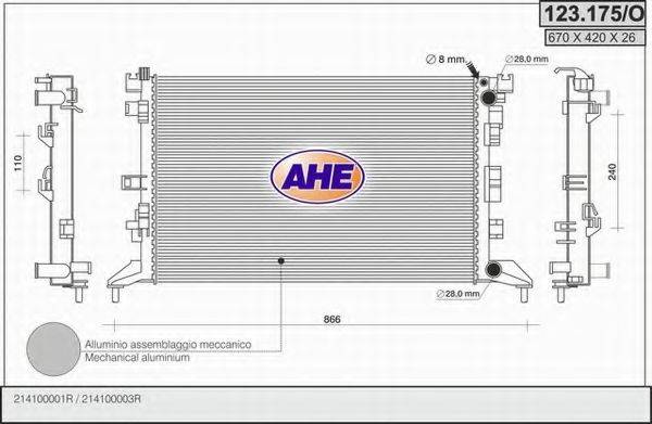 AHE 123175O Радіатор, охолодження двигуна