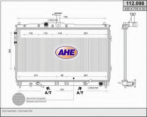 AHE 112098 Радіатор, охолодження двигуна