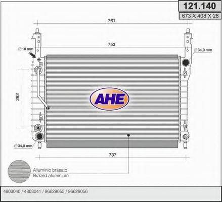 AHE 121140 Радіатор, охолодження двигуна