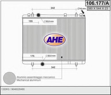 AHE 106177A Радіатор, охолодження двигуна