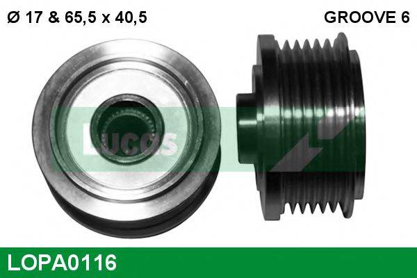 LUCAS ENGINE DRIVE LOPA0116 Механізм вільного ходу генератора