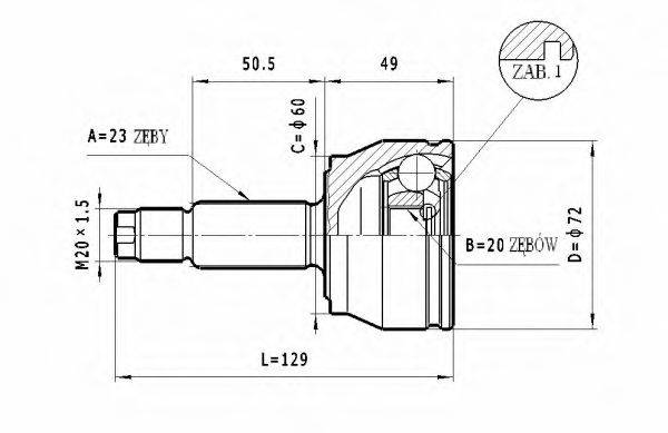 STATIM C186 Шарнірний комплект, приводний вал