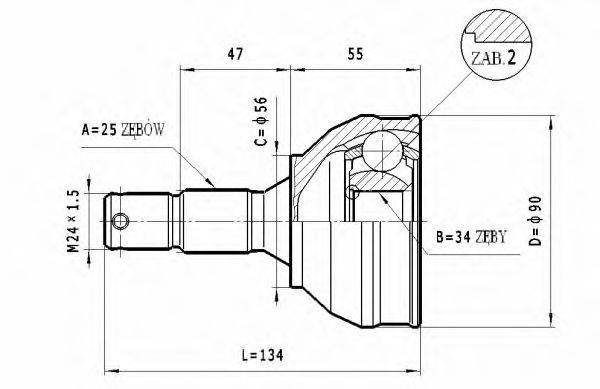 STATIM C273 Шарнірний комплект, приводний вал