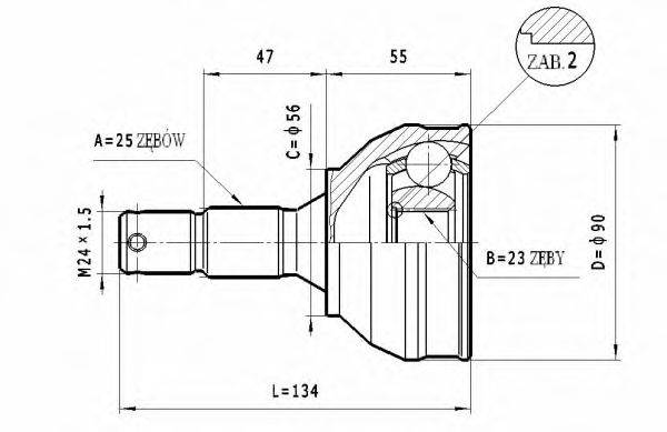 STATIM C342 Шарнірний комплект, приводний вал