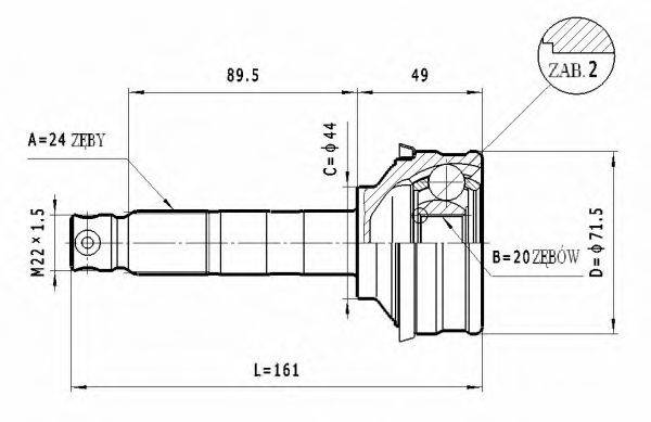 STATIM C404 Шарнірний комплект, приводний вал