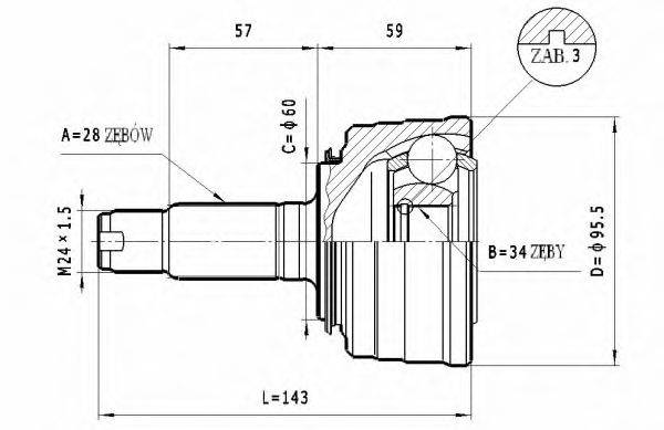 STATIM C422 Шарнірний комплект, приводний вал