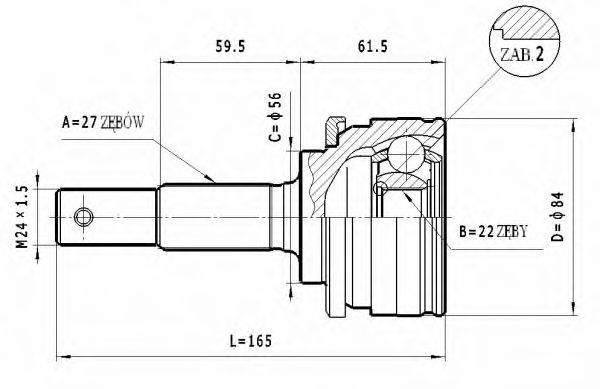 STATIM C504 Шарнірний комплект, приводний вал