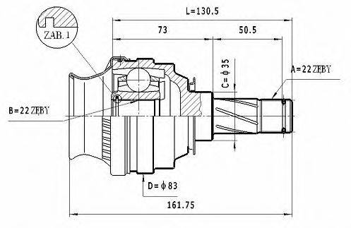 STATIM CW030 Шарнірний комплект, приводний вал