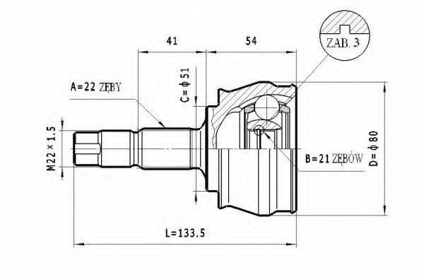 STATIM C136 Шарнірний комплект, приводний вал