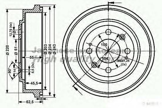 ASHUKI 10209004 Гальмівний барабан