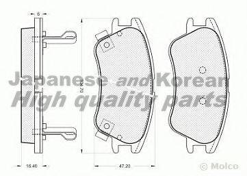 ASHUKI 10800450 Комплект гальмівних колодок, дискове гальмо