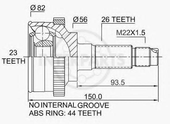 ASHUKI IA6005I Шарнірний комплект, приводний вал