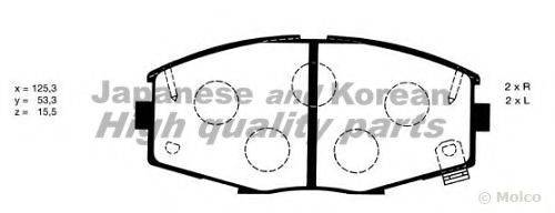 ASHUKI T11105 Комплект гальмівних колодок, дискове гальмо