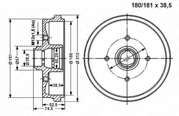 VEMA 800977 Гальмівний барабан