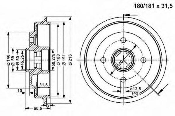 VEMA 801032 Гальмівний барабан