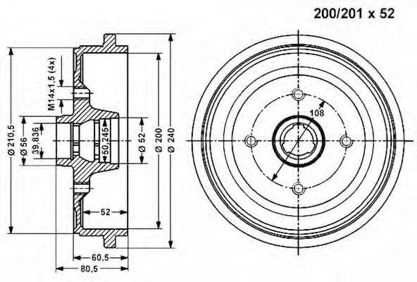 VEMA 801120 Гальмівний барабан