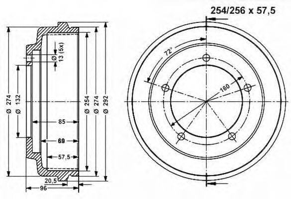 VEMA 801163 Гальмівний барабан