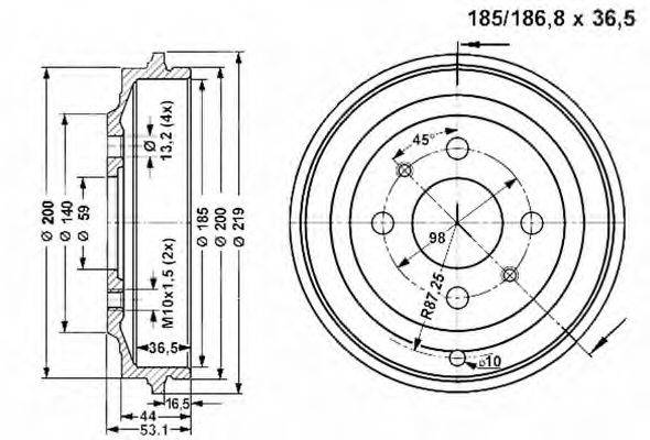 VEMA 801286 Гальмівний барабан