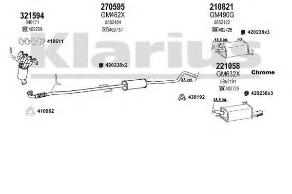 KLARIUS 391262E Система випуску ОГ