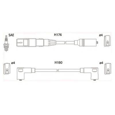 HITACHI 134766 Комплект дротів запалювання