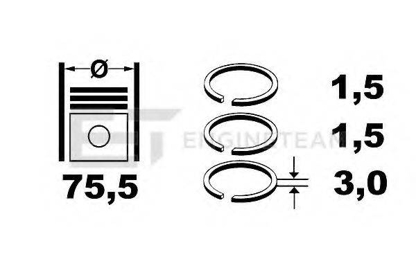 ET ENGINETEAM R1004800 Комплект поршневих кілець