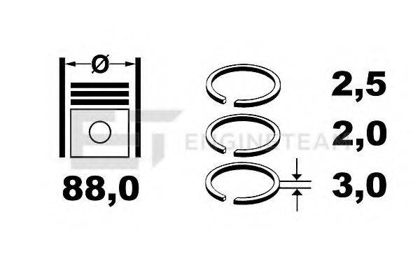 ET ENGINETEAM R1008200 Комплект поршневих кілець