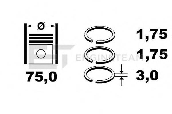 ET ENGINETEAM R4001600 Комплект поршневих кілець