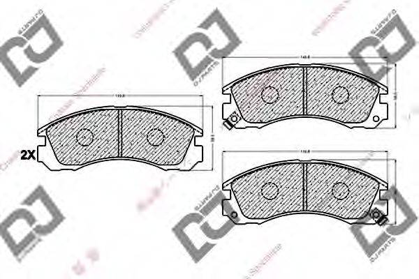 DJ PARTS BP1024 Комплект гальмівних колодок, дискове гальмо