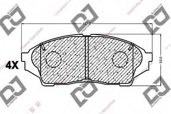 DJ PARTS BP1045 Комплект гальмівних колодок, дискове гальмо