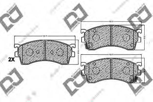 DJ PARTS BP1084 Комплект гальмівних колодок, дискове гальмо