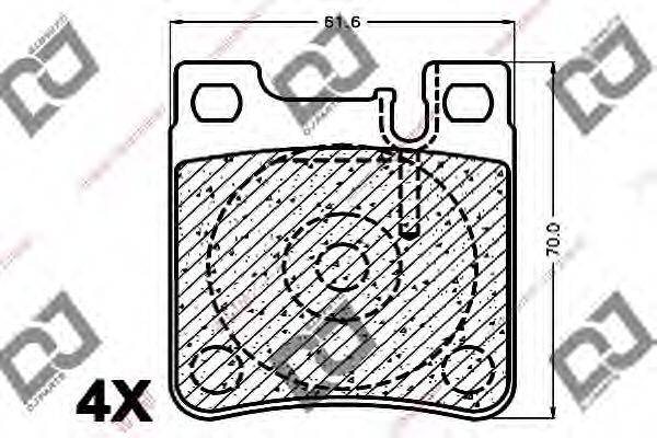 DJ PARTS BP1179 Комплект гальмівних колодок, дискове гальмо