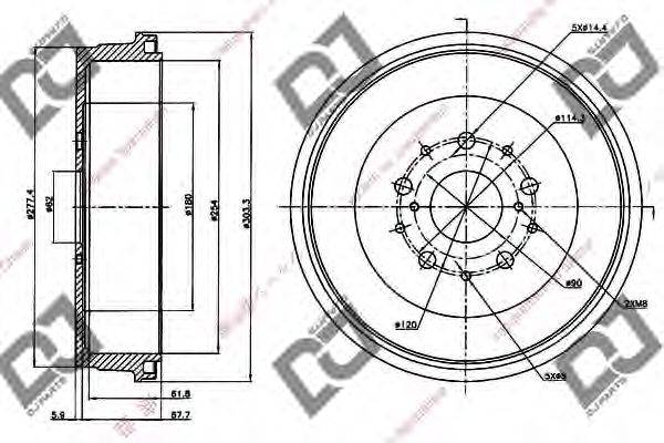 DJ PARTS BR1013 Гальмівний барабан