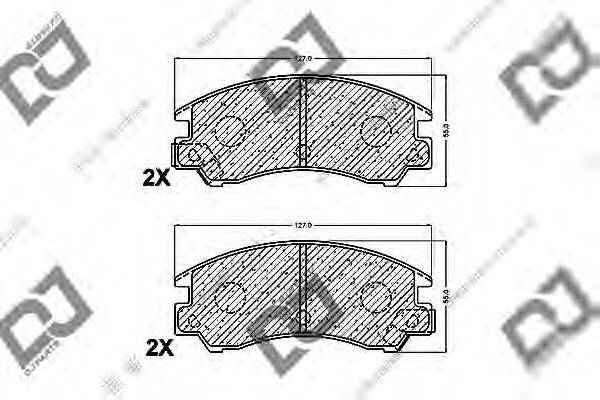 DJ PARTS BP1194 Комплект гальмівних колодок, дискове гальмо