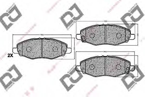 DJ PARTS BP1143 Комплект гальмівних колодок, дискове гальмо