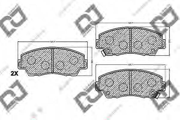 DJ PARTS BP1258 Комплект гальмівних колодок, дискове гальмо